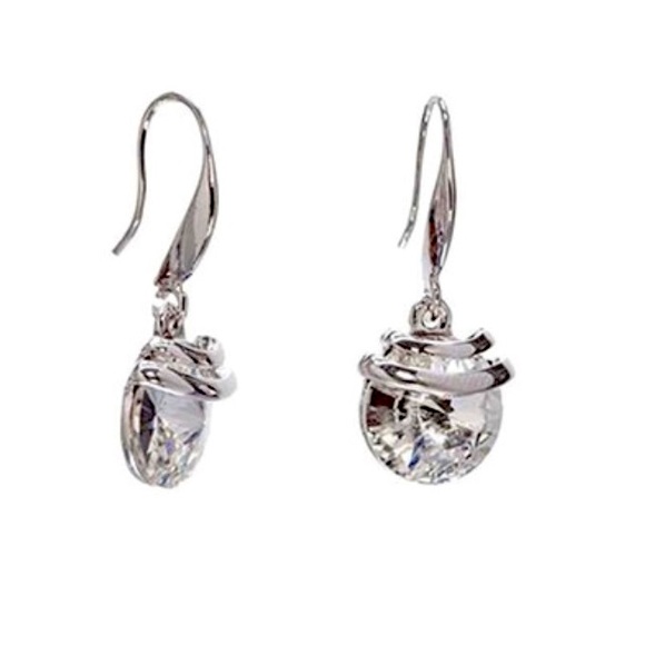 NWT Callura Women’s Silver Swarovski Crystal Ear. - Picture 1 of 5